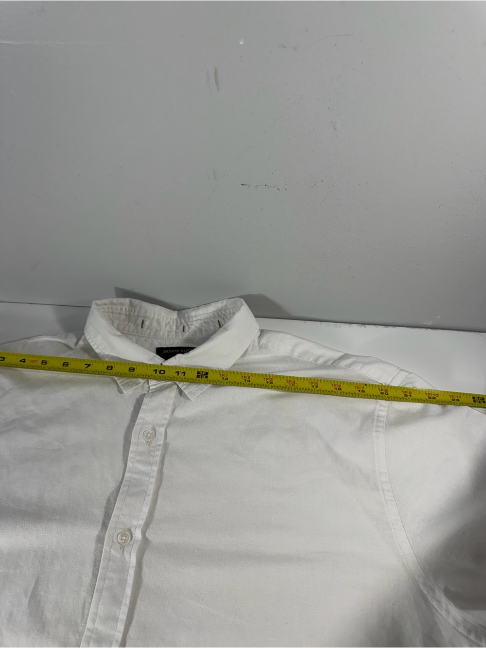 Banana Republic White Short-Sleeve Button-Down Shirt XXL Linen Blend - Picture 6 of 8
